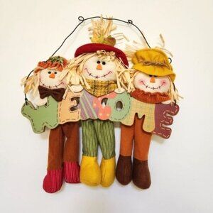 Harvest 3 Scarecrow Welcome door decorations.